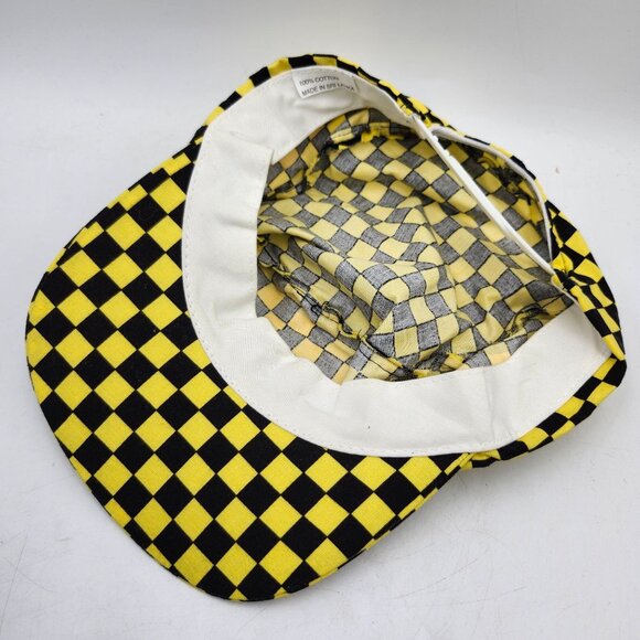 New York New York Hotel Casino Yellow Black Checkered Snapback Hat Vintage - Picture 9 of 10